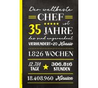 Chef Geburtstag 35 Jahre: Geburtstagsgeschenk zum 35. Notizbuch A5 liniert kleines Dankeschön an besten Vorgesetzten und Arbeitgeber Buch für Notizen Geschenk zum 35th Birthday Alles Gute Boss