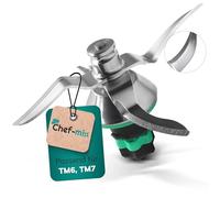 Chef-Mix Cuchilla de mezcla de repuesto para Vоrwerk Thermоmix Cuchilla TM6 TM7 - Cuchilla de repuesto de acero inoxidable con junta tórica para robots de cocina TM6 TM7