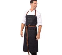 Chef obras ab036-ibl-0 Memphis Azul Babero Delantal, color azul