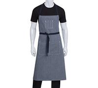 Chef obras ab038-ibl-0 Portland Fine diseño de rayas Bistro delantal, color azul