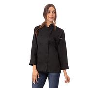 Chef obras b663-m Sofía de la mujer chaqueta de cocinero, tamaño mediano, color negro