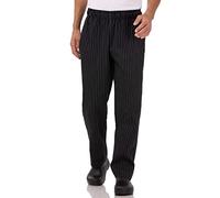 Chef obras Yarn Dyed - Pantalón deportivo para mujer, negro y blanco chalkstrip, PINB-000-S