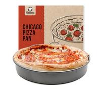 Chef Pomodoro Bandeja Pizza Horno Estilo Chicago 30 cm - Bandeja Horno Aluminio Anodizado Duro - Bandeja Horno Redonda para Deep Dish Pizza con Pre Tratamiento de la Superficie - Molde Pizza Horno