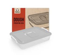Chef Pomodoro Caja con Tapa para Fermentar Bolas de Masa de Pizza, Contenedor Plástico, Caja Transparente con Práctica Asa de Transporte (Gris, 35,6 x 27,9 cm)