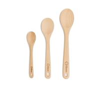 Chef Pomodoro Cucharas de Madera para Cocinar - Set 3 Cucharas de Madera de Haya de 30.5 cm, 26.7 cm y 20.3 cm | Cucharon de Madera para Sopas, Revueltos y Repostería - Utensilios de Cocina Madera