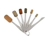 Chef Pomodoro Juego de 7 Cucharas Medidoras - Medidores de Cocina Acero Inoxidable - Cucharas Medidoras Repostería con Marcas Láser en Sistema Métrico Decimal - Cuchara Medidora para Secos o Líquidos