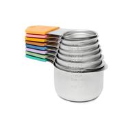 Chef Pomodoro Juego de Tazas Medidoras Magnéticas 8 Piezas - Apilables y Antideslizantes, Acero Inoxidable para Ingredientes Secos y Líquidos - Tazas Medidoras Apta para Lavavajillas