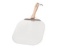 Chef Pomodoro Pala Pizza Horno Larga, Pala para Pizza de Aluminio con Tope de Seguriddad y Mango Plegable de Madera de 10 cm para Fácil Almacenamiento (35,6 x 40,6 cm)