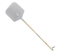 Chef Pomodoro Pala Pizza Horno Larga Perforada 30 x 36 cm, Pala para Pizza de Aluminio con Mango Extensible de Madera Desmontable de 124 cm para Fácil Almacenamiento, Accesorios Cocina Hogar Gourmet
