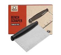 Chef Pomodoro Rascador de Masa para Pizza - Herramienta de Cocina de Acero Inoxidable, Cortador de Masa, Espátula de Masa de Pizza, Rascador de Acero Inoxidable (15 cm)