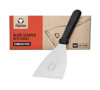 Chef Pomodoro Rascador de Masa para Pizza - Herramienta de Cocina de Acero Inoxidable de 10 cm (4 Pulgadas), Cortador de Masa, Espátula de Masa de Pizza, Rascador de Acero Inoxidable
