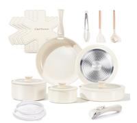 Chef Power Juego de utensilios de cocina de cerámica no tóxicos con asas desmontables, sartenes y ollas antiadherentes saludables, 19 piezas, juego de cocina apto para lavavajillas y horno, libre de