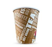 CHEF ROYALE 2000 vasos de papel impresos marrones de 8 onzas, vasos de papel desechables de una sola pared para bebidas calientes y frías, tazas de café perfectas para cafetería, hogar y mucho más