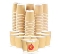 CHEF ROYALE 30 tazas desechables de papel kraft para café caliente de 8 onzas, vasos de papel para bebidas frías y calientes, tazas de café aisladas para llevar para tazas calientes ecológicas, bodas,