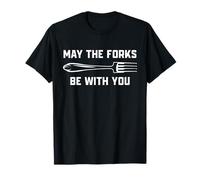 Chef Tenedor Juego de Palabras Humor Espacio Cocina Cita Arte Gráfico Camiseta