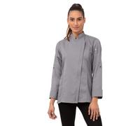 Chef Works Abrigo de Chef para Mujer Hartford Chaqueta, Gris, XS