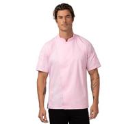 Chef Works Abrigo de chef Springfield para hombre, Rosado, Large