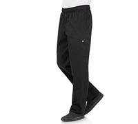 Chef Works B222-L Pantalones Cargo de Ajuste Delgado, Grande, Negro