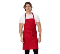 Chef Works Colour by B196 Delantal ajustable con babero, rojo