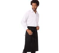 Chef Works Delantal reversible unisex para camarero con bolsillos, Negro, Talla única