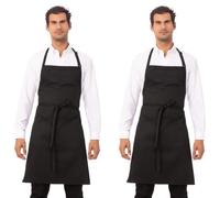 Chef Works Delantal unisex de carnicero, negro, paquete de 2, talla única