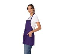 Chef Works Delantal unisex de tres bolsillos, color morado, talla única