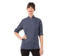 Chef Works Hartford Cool Vent -Chaqueta de chef para mujer, Azul, XXL