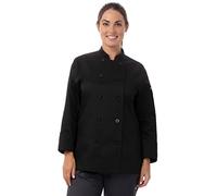 Chef Works Le Mans Chef Coat Abrigo, Negro, XS para Mujer