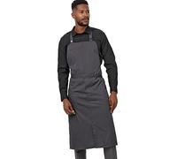 Chef Works Men's Brio Chef's Bib Apron, Charcoal, 40"L x 43"W