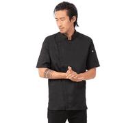Chef Works Springfield - Abrigo de chef para hombre, Negro, XXXXL
