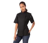 Chef obras bb051-xs mujeres de Springfield con cremallera chaqueta de cocinero, tamaño XS, color negro