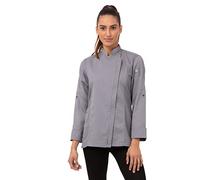 Chef Works Women's Hartford Chef Coat, Gray, S
