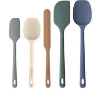 ChefAide Juego de 5 espátulas de silicona de grado alimenticio, mango fuerte mejorado con agarre ergonómico, resistente al calor hasta 315.6 °C para utensilios de cocina antiadherentes, cocina