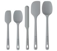 ChefAide Juego de 5 espátulas de silicona de grado alimenticio, mango fuerte mejorado con agarre ergonómico, resistente al calor hasta 315.6 °C para utensilios de cocina antiadherentes, color gris