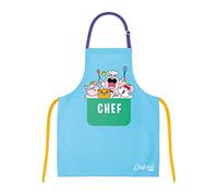 Chefclub Kids - Delantal cocina niña - 100% algodón - Talla única - De 4 a 10 años - Delantal niña - Pastelería - Color azul - Accesorios cocina juguetes - Regalo niña 3 años