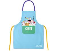Chefclub Kids - Delantal cocina niña - 100% algodón - Talla única - De 4 a 10 años - Delantal niña - Pastelería - Color azul - Accesorios cocina juguetes - Regalo niña 3 años