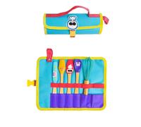 CHEFCLUB KIDS 2KITC476 Estuche de Almacenamiento y miniutensilios, Poliéster Silicona Bambú