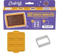 Chefclub Kids - Set de Galletas con Chocolate para Niños - Molde de Silicona + Cortador de Metal + Receta Ilustrada - Actividad Creativa y Deliciosa en Familia - Desde 4 Años