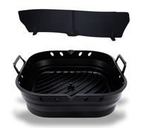 Chefect®- Molde Silicona Freidora de Aire Plegable - 2UND 22CM - Accesorios Air Fryer, Silicona Platino - Recipientes con Separador - accesorios cosori 5,5l - Xiaomi - Cecotec 6L 6,5L - Philips