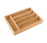 Cheffinger, Bandeja para utensilios de bambú natural con 5 compartimentos Cajón