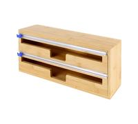 Cheffinger Dispensador film y aluminio bambú doble compartimento, Beis