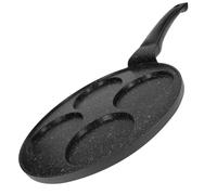 Cheffinger Sartén Pancakes 26 cm Revestida en Mármol con Mango Ergonómico, Negro