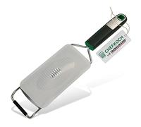 Chefkoch Premium Rallador de mano para rallar finamente queso, nuez moscada, residuos (lima, limón) y similares, para la máxima precisión y elegancia al adornar, rallar con mango ergonómico