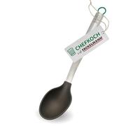 Chefkoch trifft Fackelmann - Cuchara de servir de acero inoxidable con punta de silicona, resistente al calor hasta 230 °C, apta para lavavajillas, ideal para sartenes revestidas