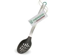 ChefKoch trifft Fackelmann - Cuchara de silicona con mango de acero inoxidable, resistente al calor hasta 230 °C, apta para lavavajillas, color gris