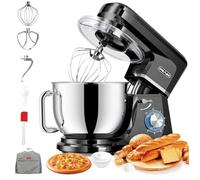 CHeflee Batidora Amasadora Profesional 2000W Amasadora de Pan con Recipiente de Acero Inoxidable de 7,2 L Multifuncional Amasadora Varillas y Protección para Cubierta Antipolvo 6 Velocidades
