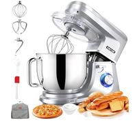 CHeflee Batidora Amasadora Profesional 2000W Amasadora de Pan con Recipiente de Acero Inoxidable de 7,2 L Multifuncional Amasadora Varillas y Protección para Salpicaduras 6 Velocidades