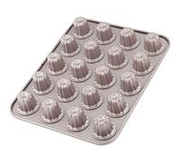 CHEFMADE Mini molde de Canele para Tartas, Mini Canele antiadherente para hornear magdalenas, utensilios para hornear, 20 cavidades (Champán dorado)
