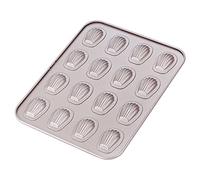 CHEFMADE Mini Molde Madeleine para Pastel, Bakeware Madeline de Concha elíptica pequeña Antiadherente de 16 cavidades para Hornear en el Horno (Oro champán)
