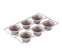 CHEFMADE Popover Torta de Pan, Molde para Panecillo y Magdalena Antiadherente Yorkshire de 6 cavidades para Hornear en el Horno (Oro champán)